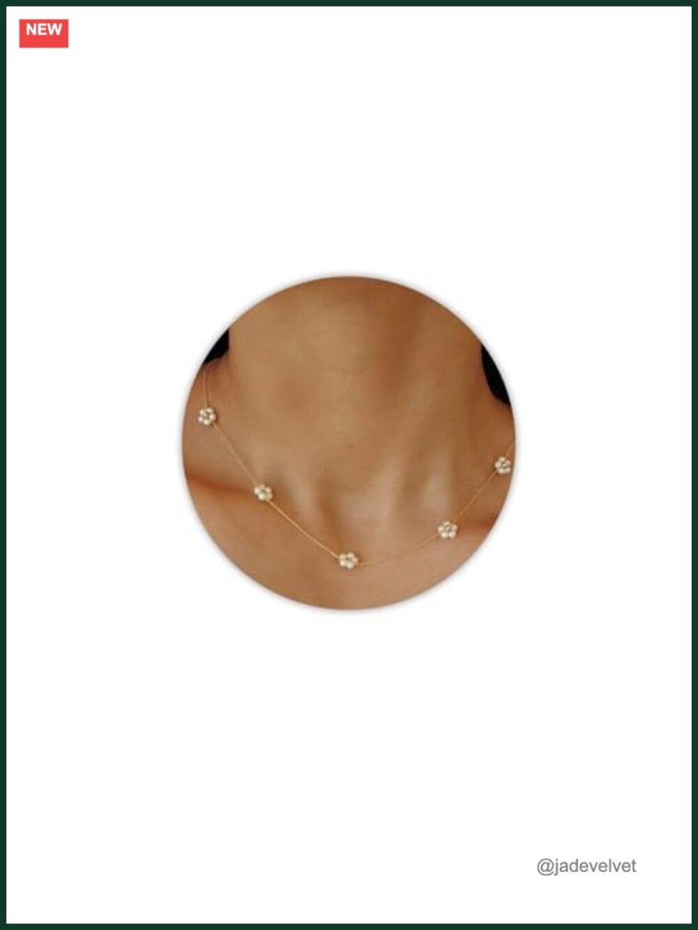 18K Gold Plated Pearl Daisy Choker Necklace Adjustable 15-17"